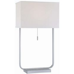 Table Lamp with White Rectangular Shade