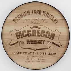 Premium Aged Personalized Whiskey Barrel Sign
