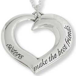 Sisters Make the Best Friends Sterling Silver Necklace