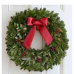 Happy Holidays Noble Fir Wreath
