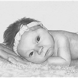 Detailed Hand Drawn Pencil Sketch Based on Your Baby's Photo