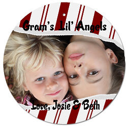 Personalized Photo Candy Cane Christmas Ornament