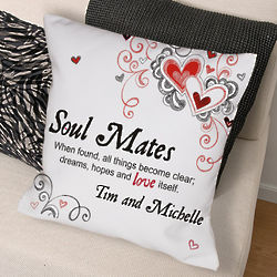 Personalized Soul Mates Throw Pillow