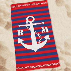 Personalized Anchor Beach Throw