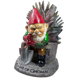 Game of Gnomes Garden Gnome on Tool Throne