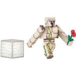 Minecraft 3" Iron Golem with Flower & Block Accessory