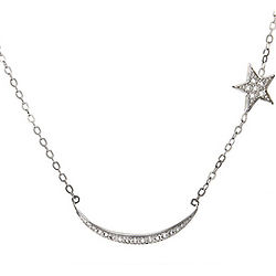 Moon and Star Silver Necklace