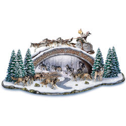 Holiday Wolfscape Sculpture