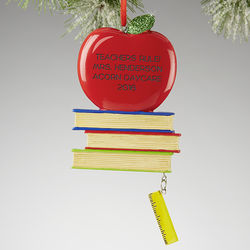 Personalized Teacher's Rule Christmas Ornament