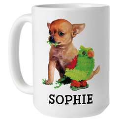 Personalized Chihuahua Puppy and Parrot Mug