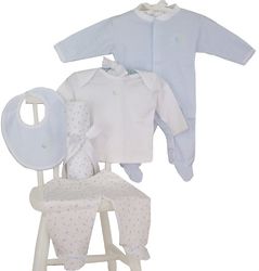 Blue Moon and Star Layette Set
