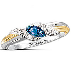 Pride of New York Blue Sapphire and Topaz Embrace Ring