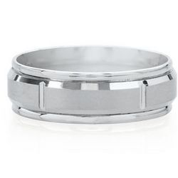 Men's Two-Tone Band in Sterling Silver and 10K Gold