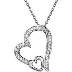 Silver Brilliance Heart Pendant Necklace