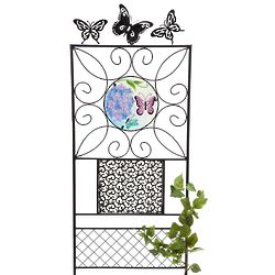 Iron and Glass Butterfly Trellis
