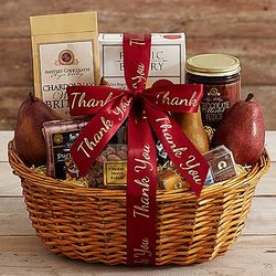 Best With Wine Gift Basket with Thank You Ribbon