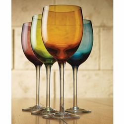 4 Assorted Color Tuscana Wine Glasses