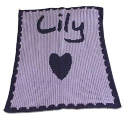 Personalized Heart and Scalloped Edge Baby Blanket