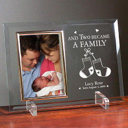 Became a Family New Baby Beveled Glass Picture Frame