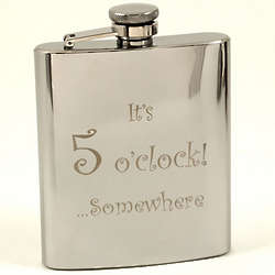Stainless Steel 5 O'Clock Somewhere Flask