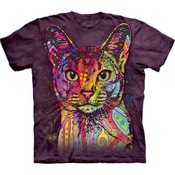 Colorful Cat Tie-Dyed T-Shirt