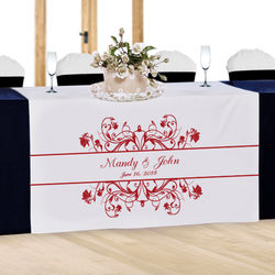 Personalized Floral Vine Wedding Table Runner