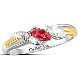 Pride of Boston Ruby and White Topaz Embrace Ring