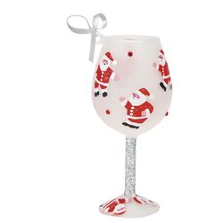 Santa's Party Mini Wine Glass Ornament