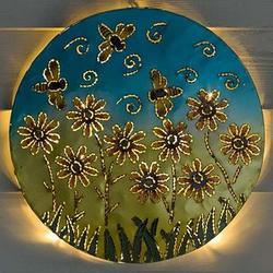 Lighted Fliers Recycled Oil Drum Lid Wall Art