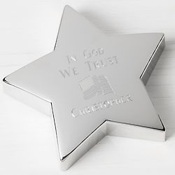 In God We Trust Engraved Star Paperweight