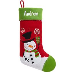 Personalized Jolly Pals Snowman LED Lighted Stocking