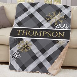 Dashing Through The Snow Personalized Sherpa Blanket