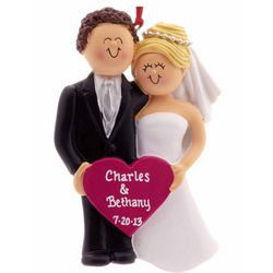 Personalized Bride and Groom Christmas Ornament