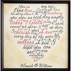 Personalized Framed Valentine Heart Canvas