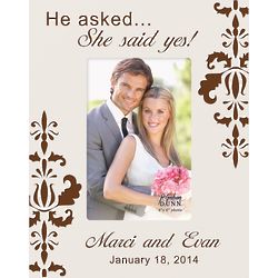 She Said Yes Personalized Picture Frame