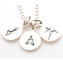 Yoga Poses Petite Sterling Silver Necklace