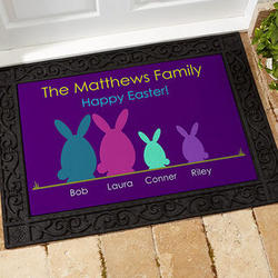 Personalized Easter Bunny Family Doormat