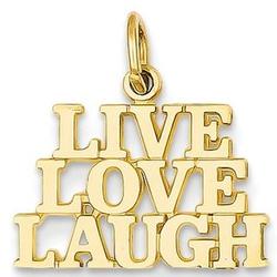 Live, Laugh, Love Charm in 14 Karat Yellow Gold