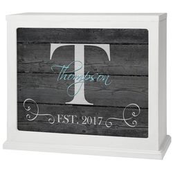Personalized Family Initial and Name Accent Light in Gray