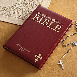 Personalized Catholic Children's Bible - Burgundy