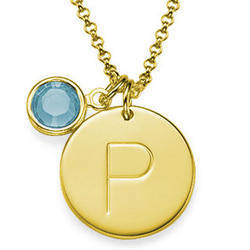 Gold Initial Charm Pendant