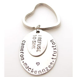 I Refuse to Sink Personalized Hand Stamped Key Chain