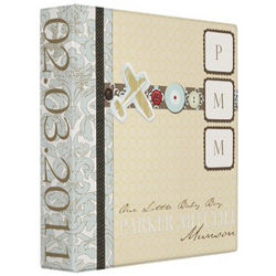 Personalized Airplanes and Buttons Baby Photo Album