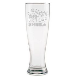 Personalized 21st Birthday Beer Glass