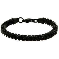 Men's Black Steel Foxtail Link Bracelet