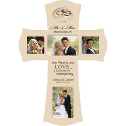 Mr. & Mrs. Personalized Cross Picture Frame