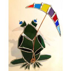 Stained Glass Frog Window Hanging