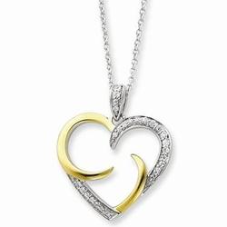 Arms of Love Gold and Sterling Silver Heart Necklace