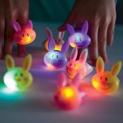 8 Light-Up Flashing Bunny Rings