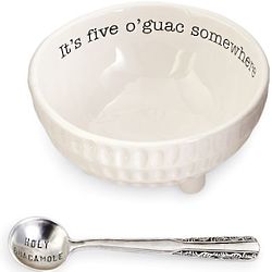 Holy Guacamole Serving Dip Bowl and Spoon Set